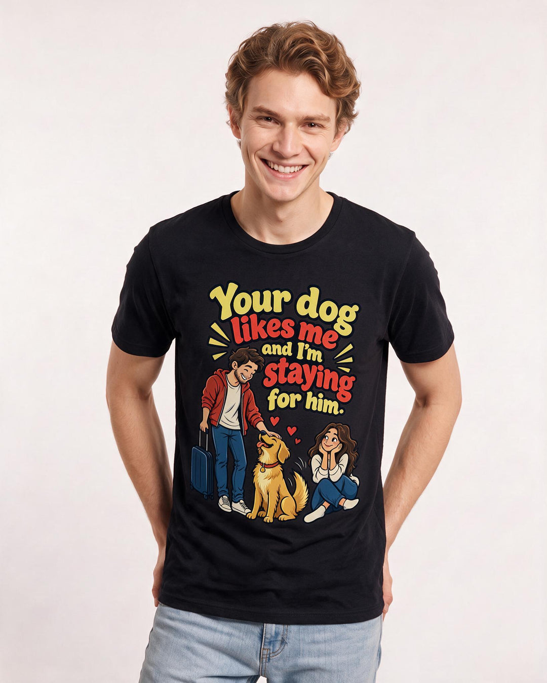 Couples Black T-Shirt for Men – Everyday Expression Graphic Tee product image 1