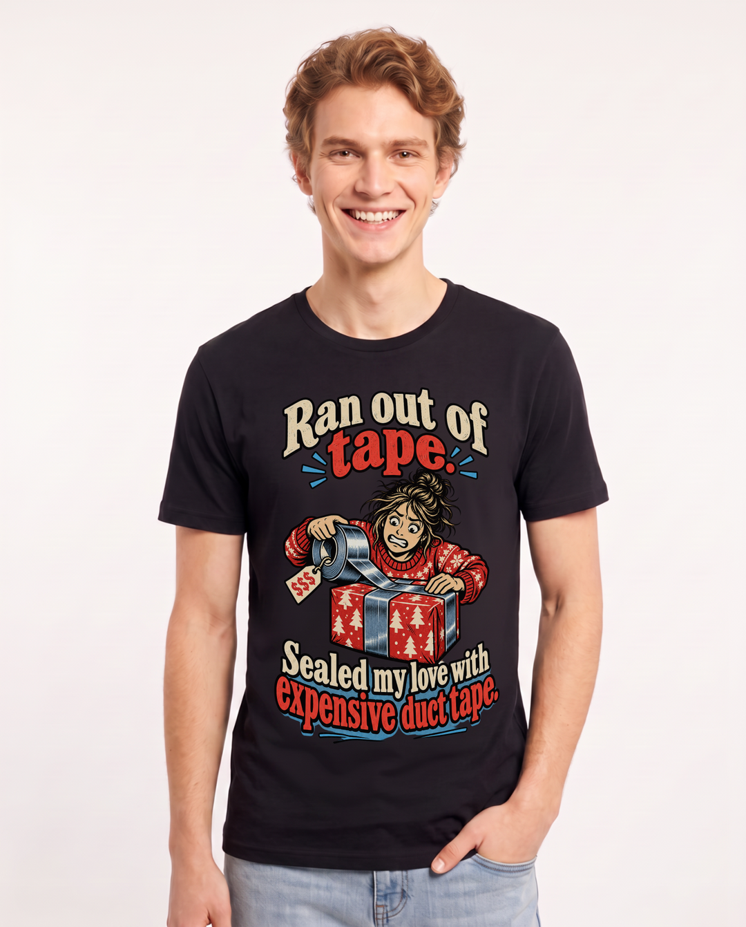 Christmas Black T-Shirt for Men – Holiday Theme Graphic Tee product image 3