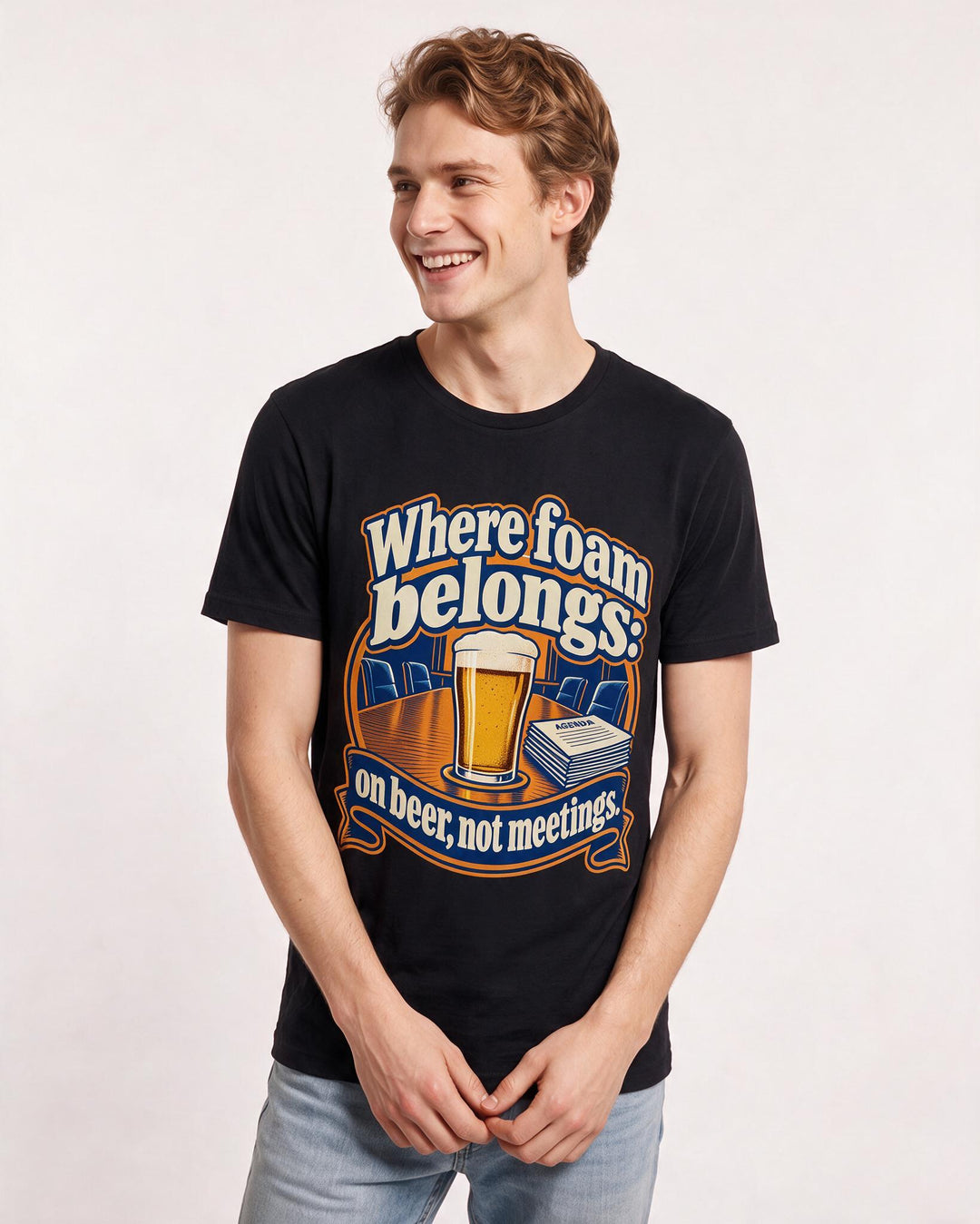 Beer Black T-Shirt for Men – Everyday Expression Graphic Tee product image 1