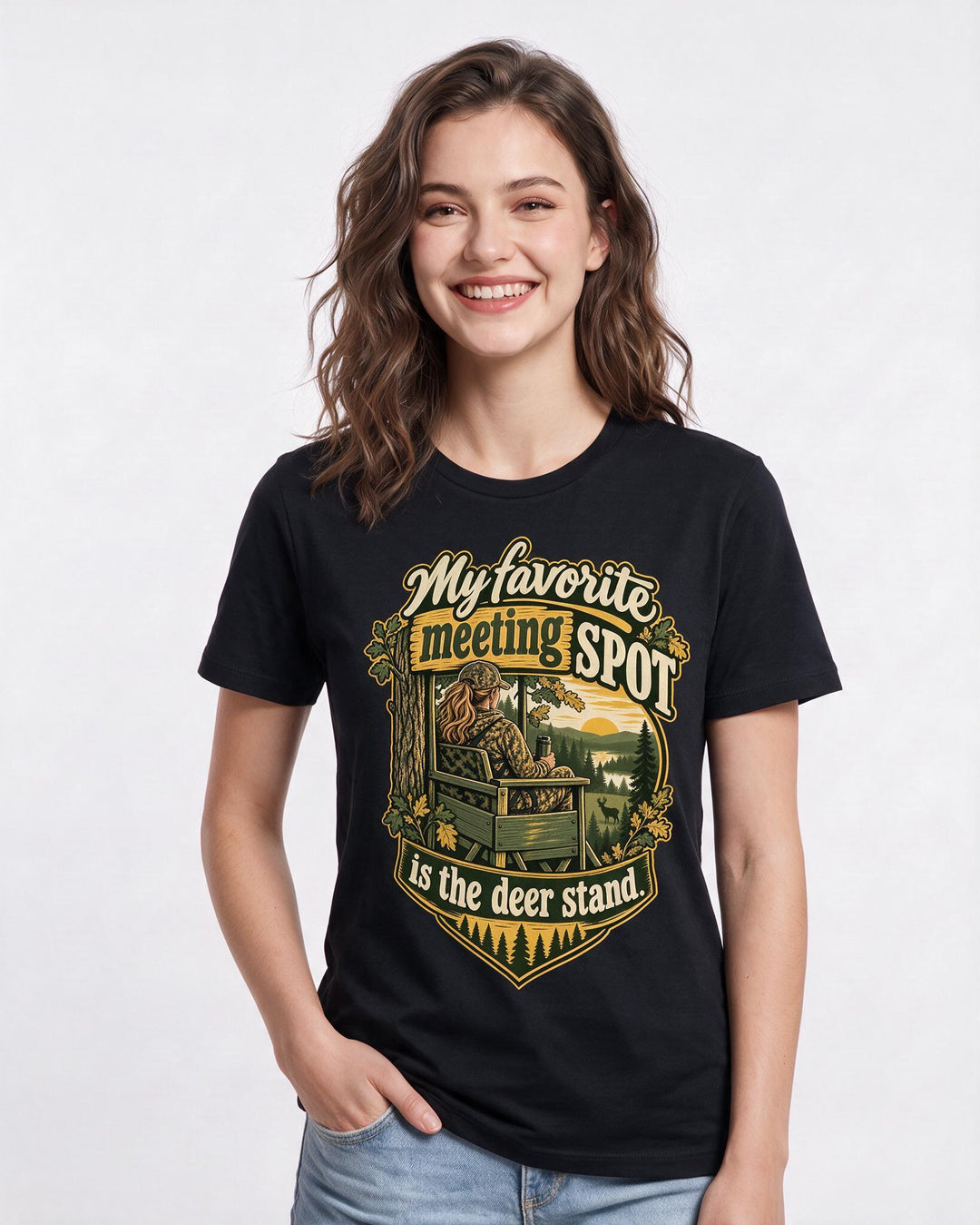 Hunting Black T-Shirt for Women – Everyday Expression Graphic Tee product image 1