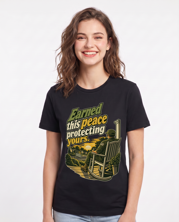 Veteran Black T-Shirt for Women – Everyday Expression Graphic Tee product image 3
