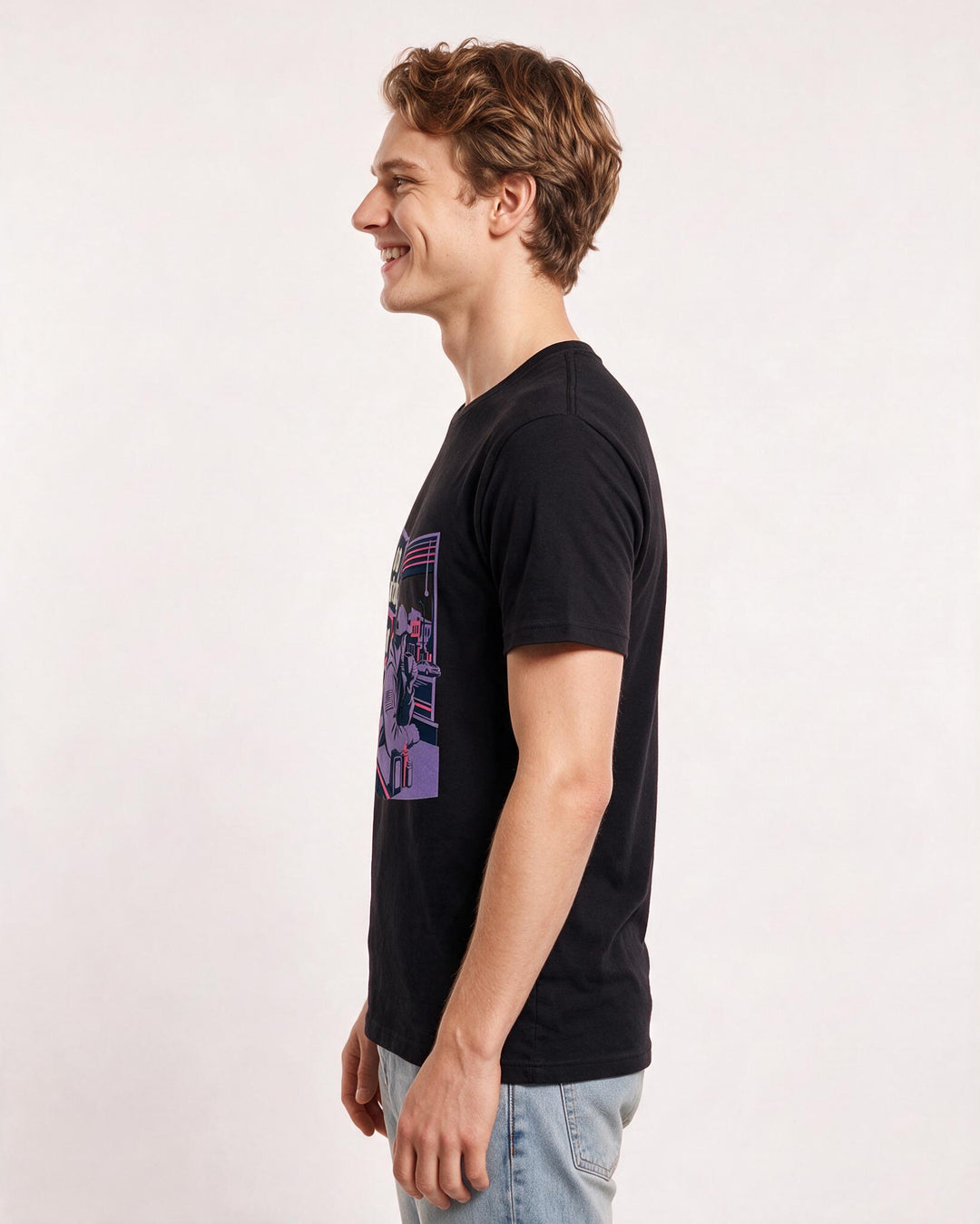 Veteran Men's Black T-Shirt – Still on the watch, just for different things now. product image 2