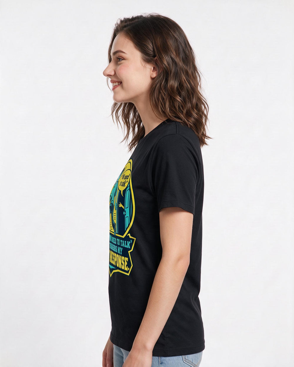 Meme Black T-Shirt for Women – Everyday Expression Graphic Tee product image 2