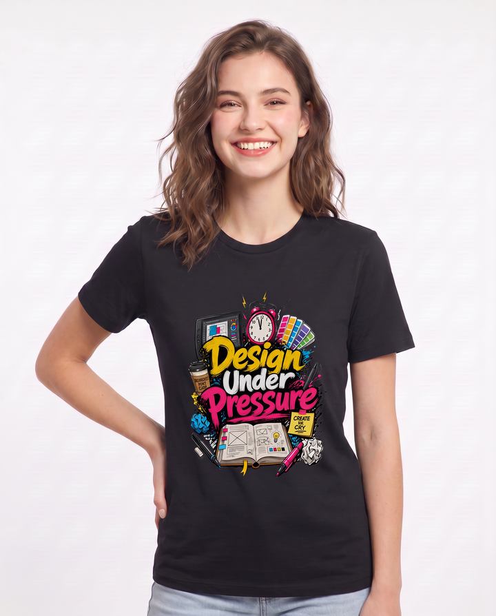 Design Under Pressure Women's Black T-Shirt product image 1