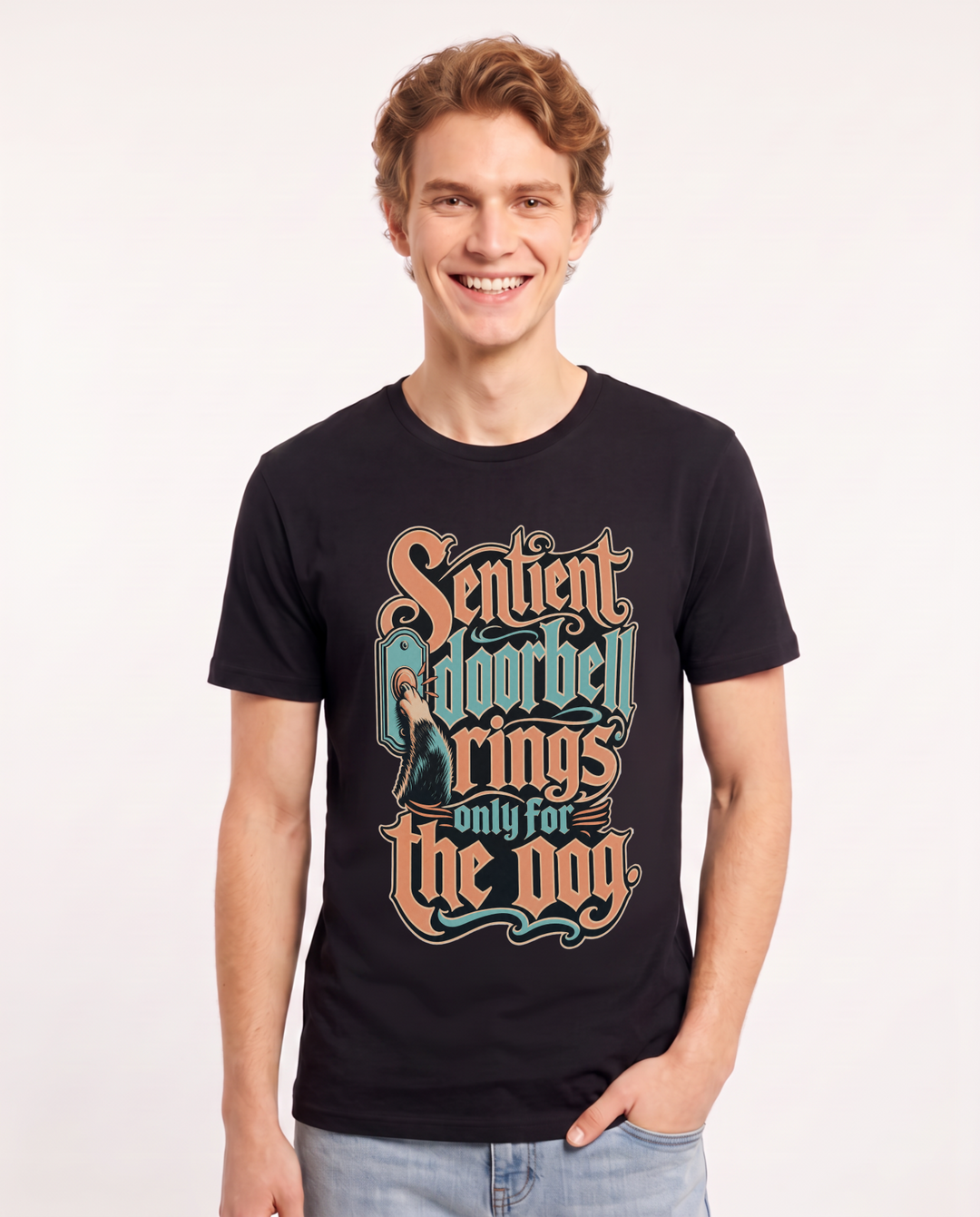 Dog Lover Black T-Shirt for Men – Everyday Expression Graphic Tee product image 1