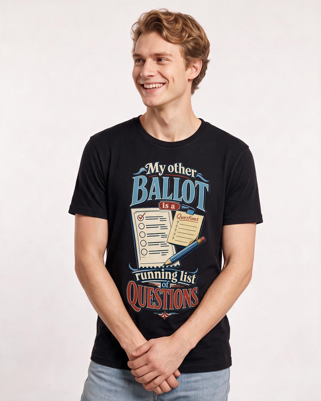 Political Statement Black T-Shirt for Men – Everyday Expression Graphic Tee product image 1