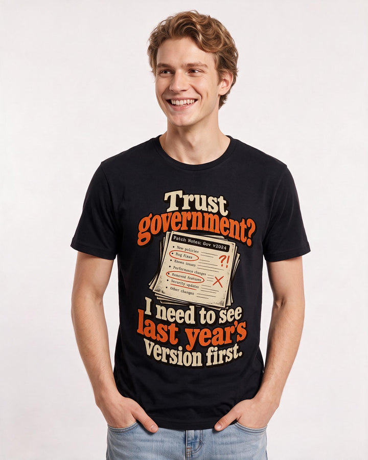 Political Statement Black T-Shirt for Men – Everyday Expression Graphic Tee product image 1