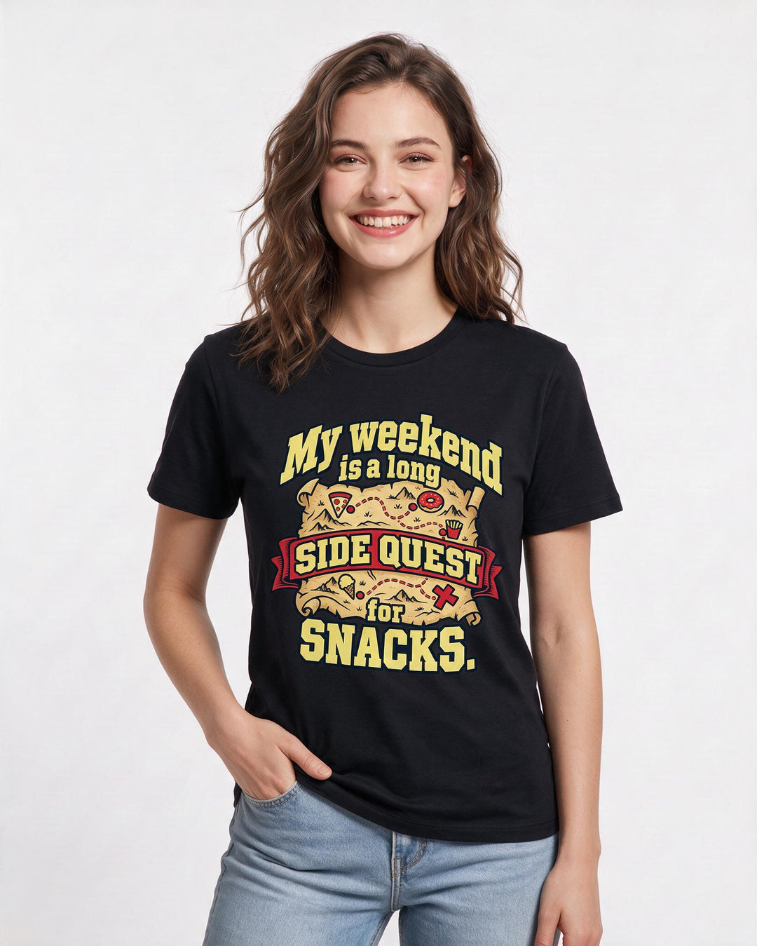 Gaming Black T-Shirt for Women – Game Night Graphic Tee product image 1