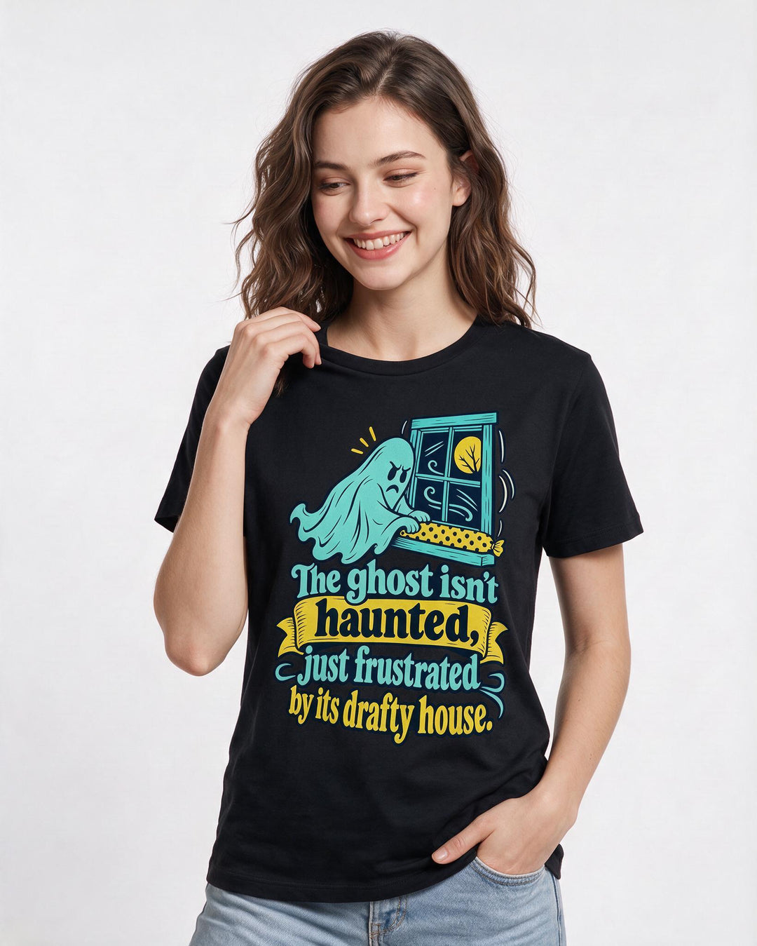 Halloween Black T-Shirt for Women – Halloween Theme Graphic Tee product image 1