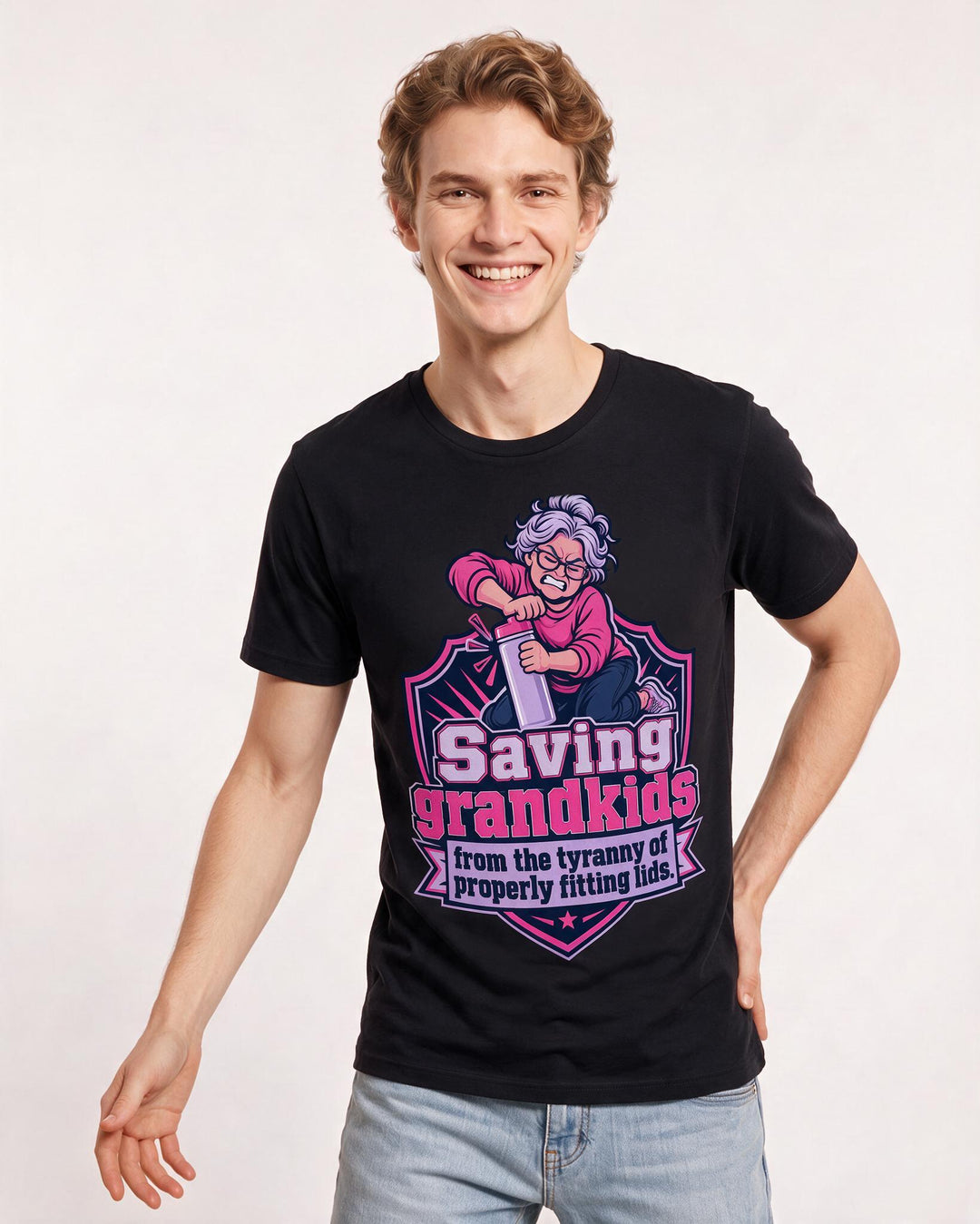 Grandparent Black T-Shirt for Men – Everyday Expression Graphic Tee product image 1