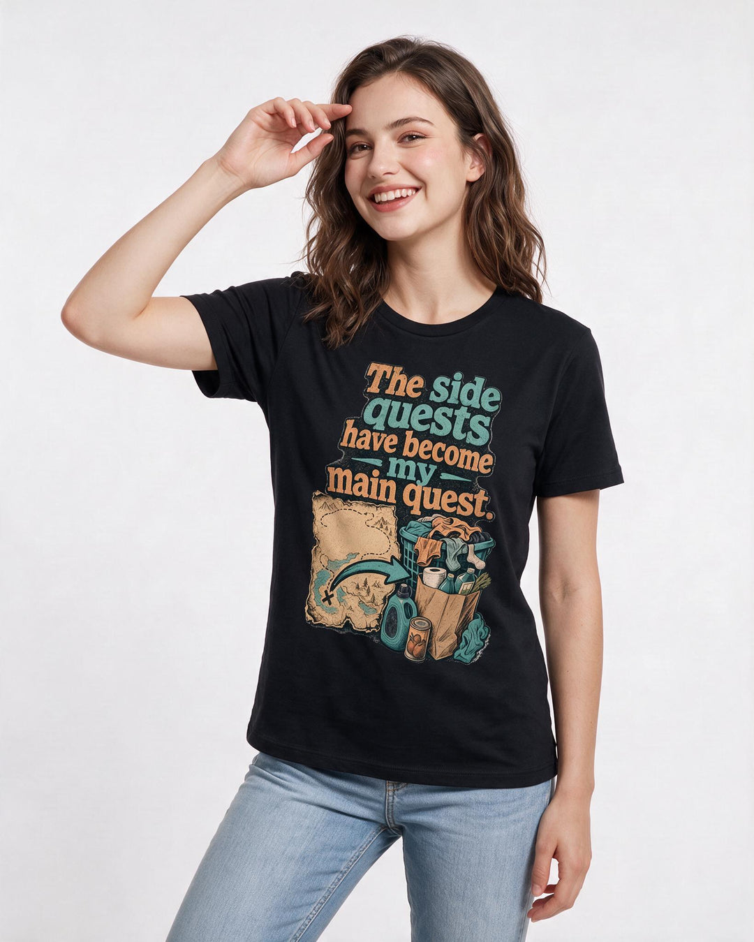 Gaming Black T-Shirt for Women – Game Night Graphic Tee product image 1