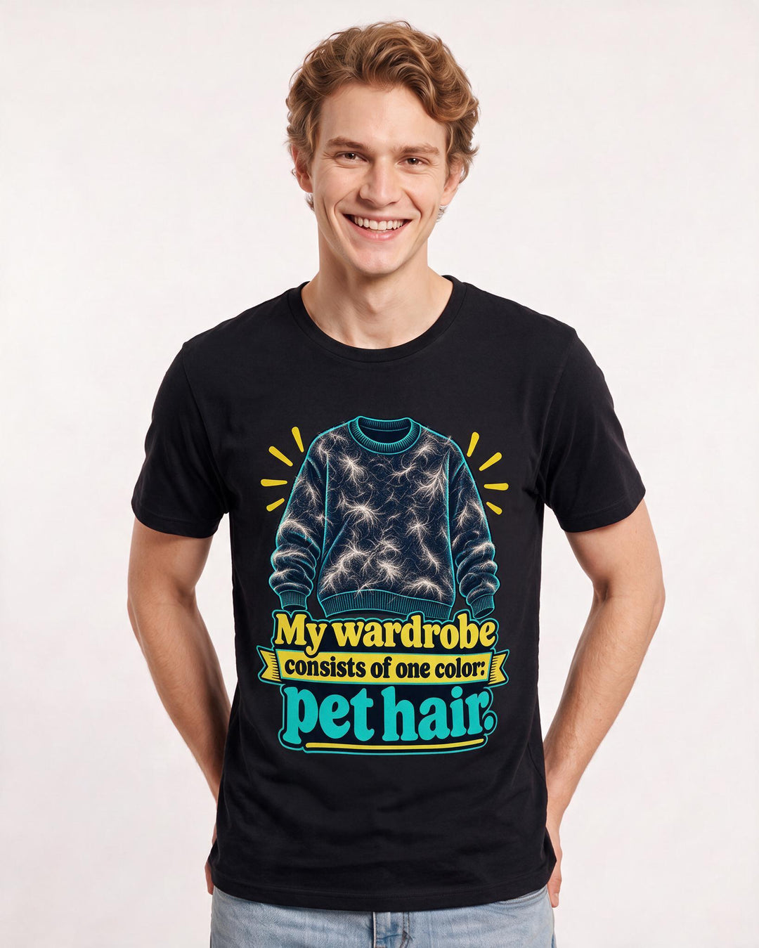 Cat Lover Black T-Shirt for Men – Everyday Expression Graphic Tee product image 1