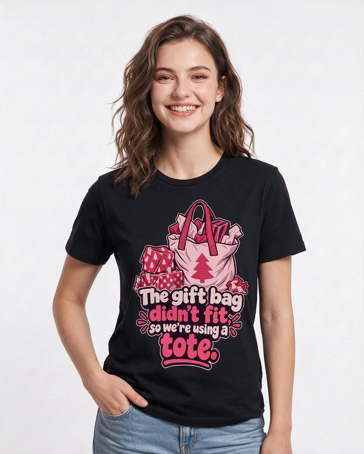Christmas Black T-Shirt for Women – Holiday Theme Graphic Tee product image 1