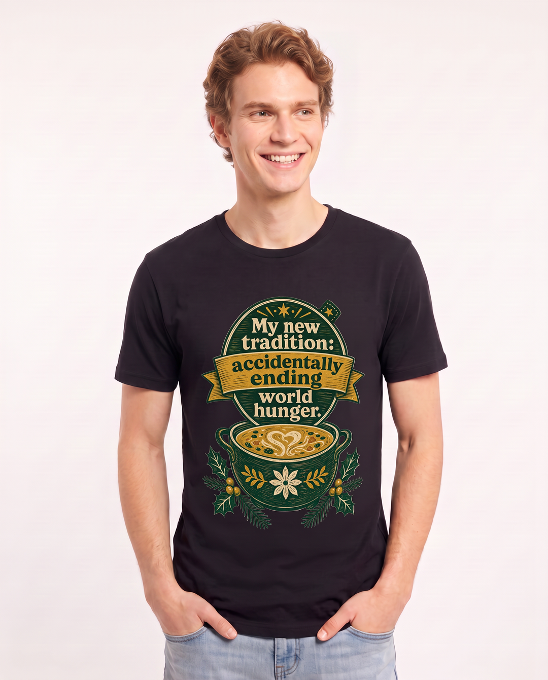 Christmas Men's Black T-Shirt - My new tradition: accidentally ending product image 3