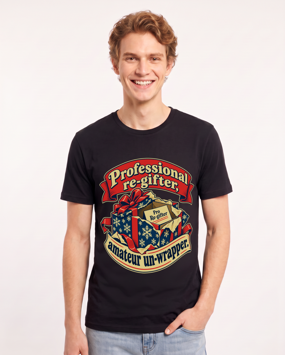 Christmas Black T-Shirt for Men – Holiday Theme Graphic Tee product image 3