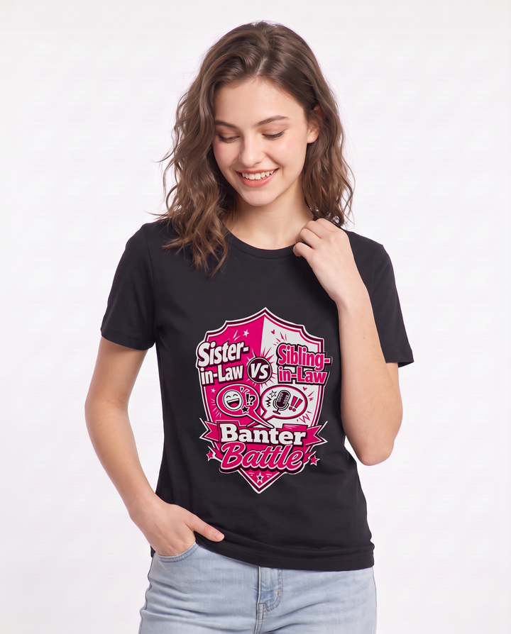 Sister-in-Law vs Sibling-in-Law: Banter Battle Women's Black T-Shirt product image 1