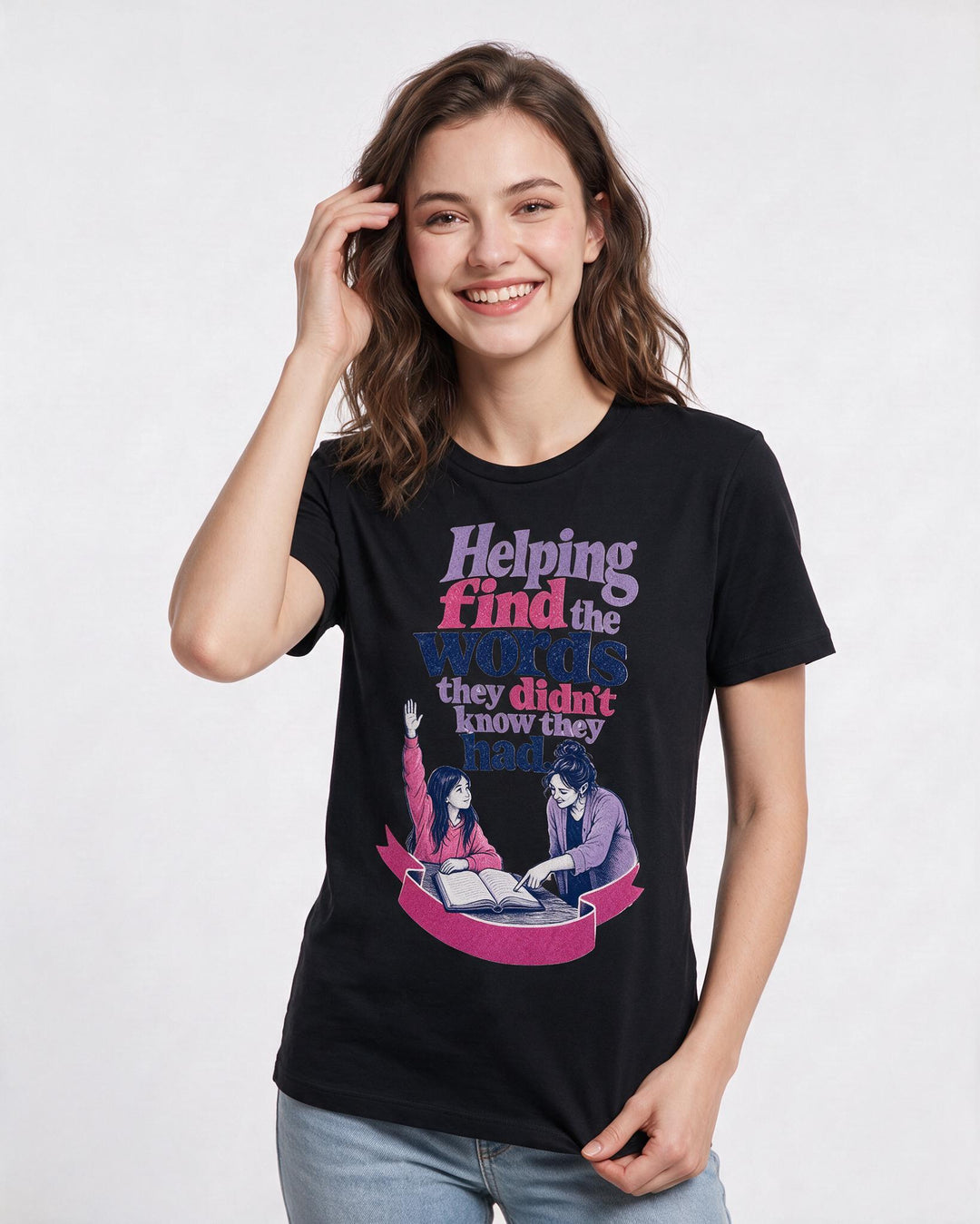 Teacher Black T-Shirt for Women – Everyday Expression Graphic Tee product image 3