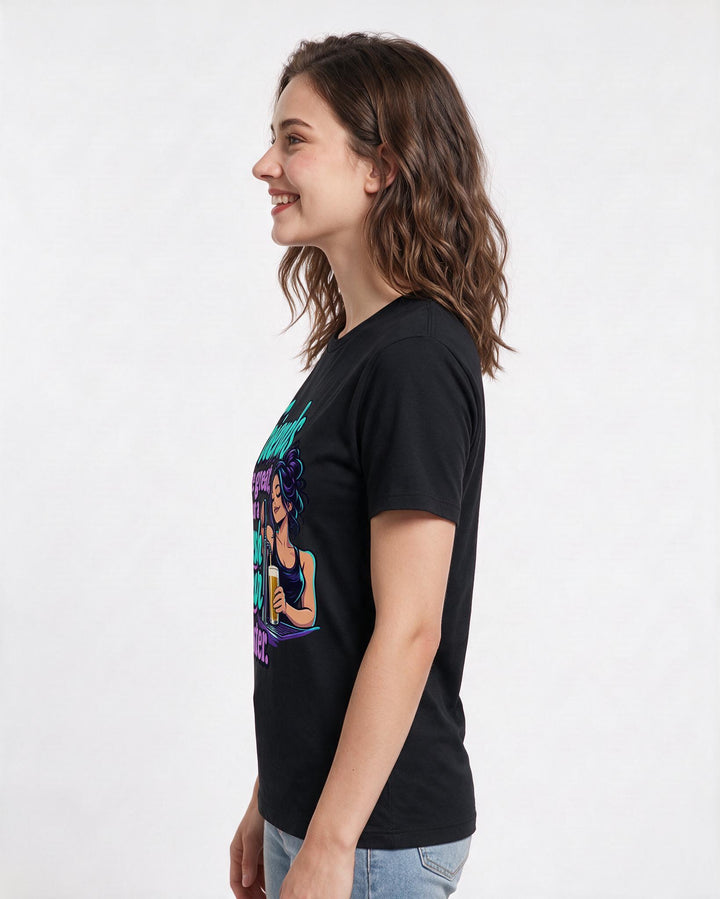 Beer Black T-Shirt for Women – Everyday Expression Graphic Tee product image 2