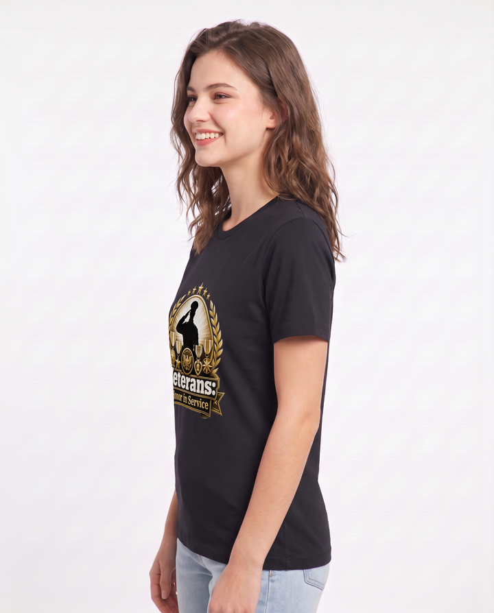 Veterans: Honor in Service Women's Black T-Shirt product image 3