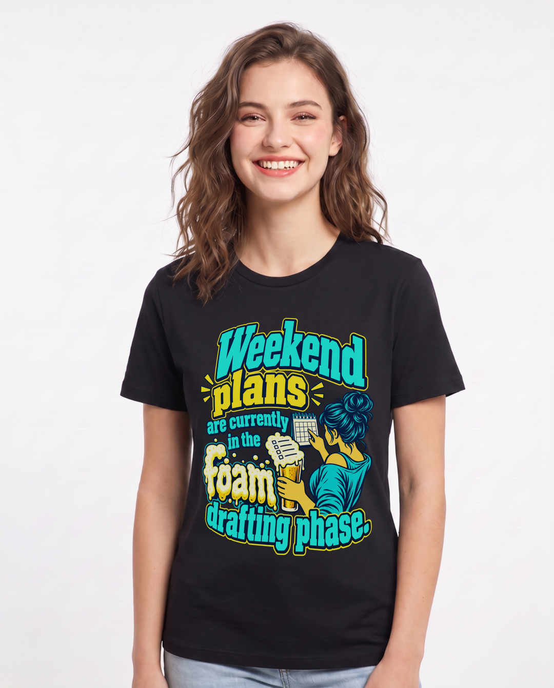 Beer Black T-Shirt for Women – Everyday Expression Graphic Tee product image 3