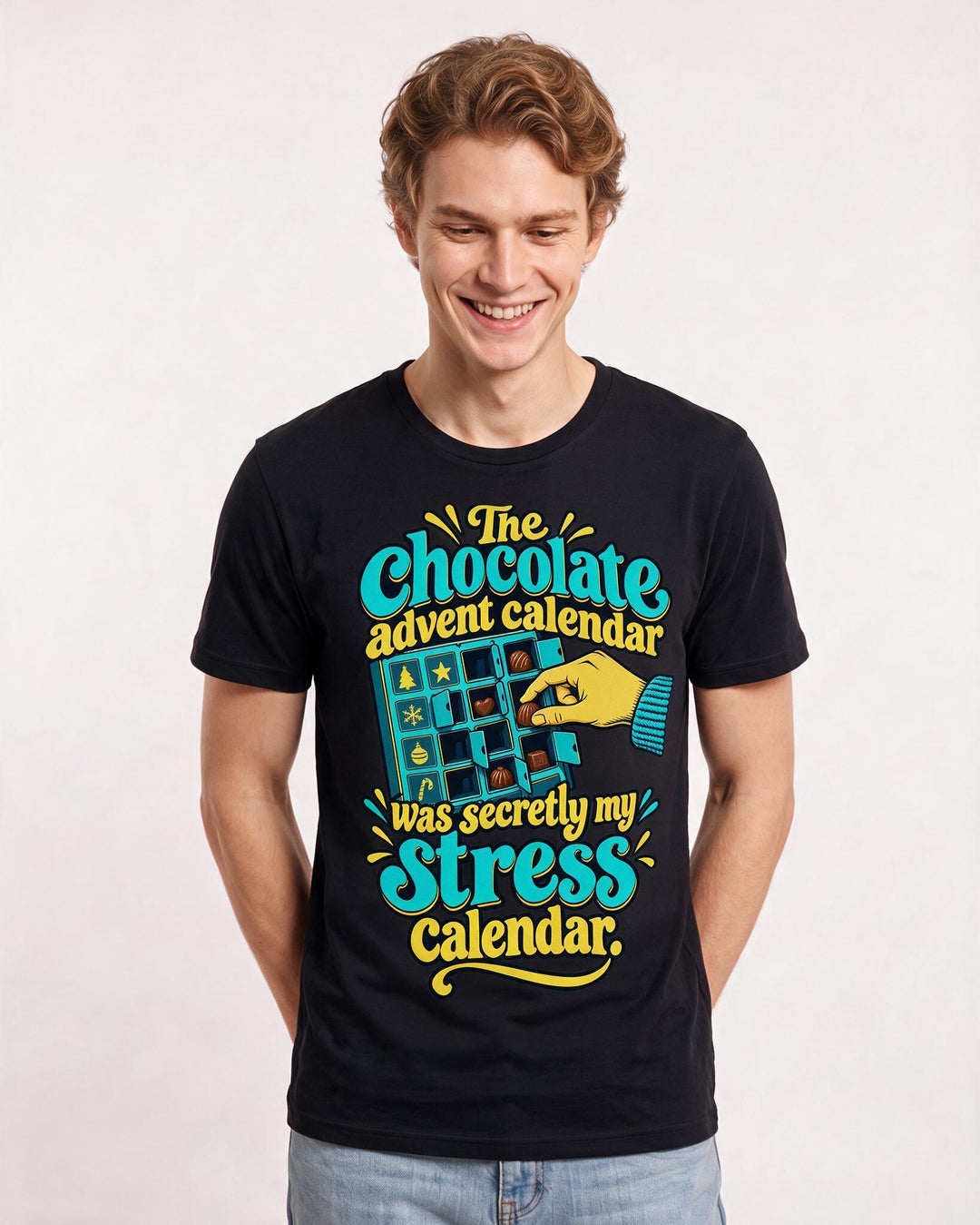Christmas Black T-Shirt for Men – Holiday Theme Graphic Tee product image 1