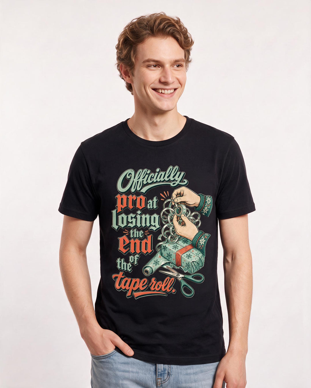Christmas Black T-Shirt for Men – Holiday Theme Graphic Tee product image 1