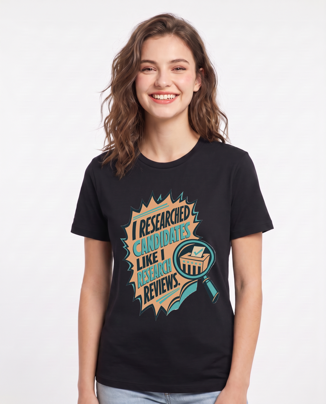 Graphic Women's Black T-Shirt - I researched candidates like I product image 1