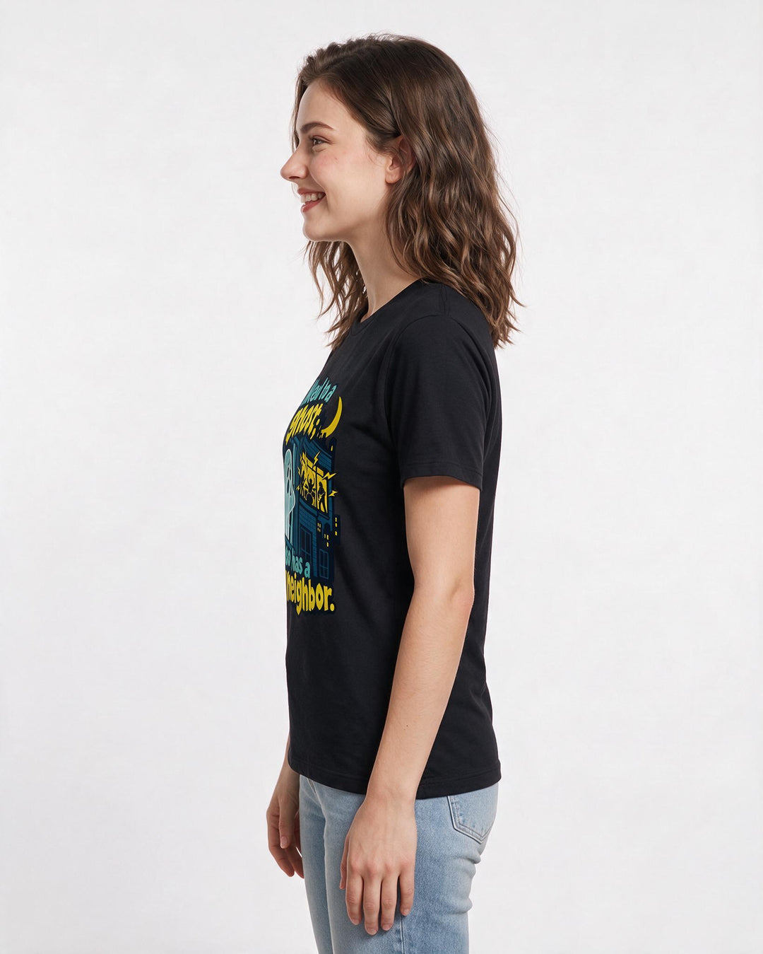 Halloween Black T-Shirt for Women – Halloween Theme Graphic Tee product image 2