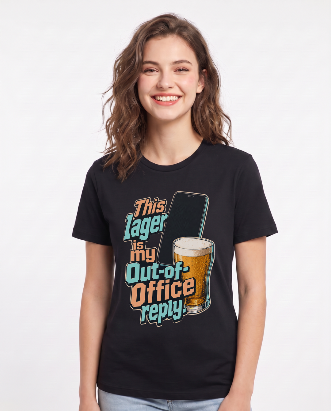 Beer Black T-Shirt for Women – Everyday Expression Graphic Tee product image 3