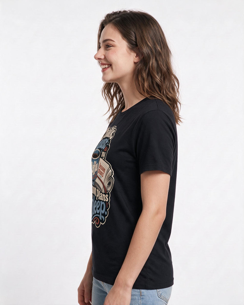 Teacher Black T-Shirt for Women – Everyday Expression Graphic Tee product image 2