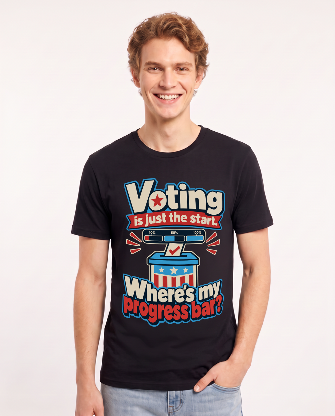 Political Statement Black T-Shirt for Men – Everyday Expression Graphic Tee product image 3