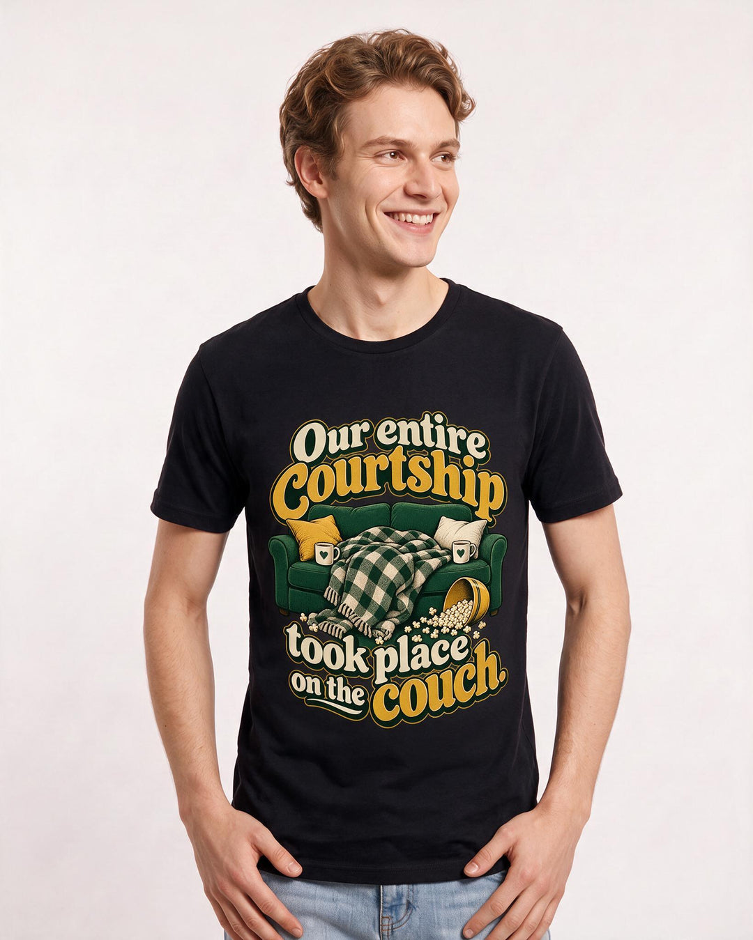 Couples Black T-Shirt for Men – Everyday Expression Graphic Tee product image 1