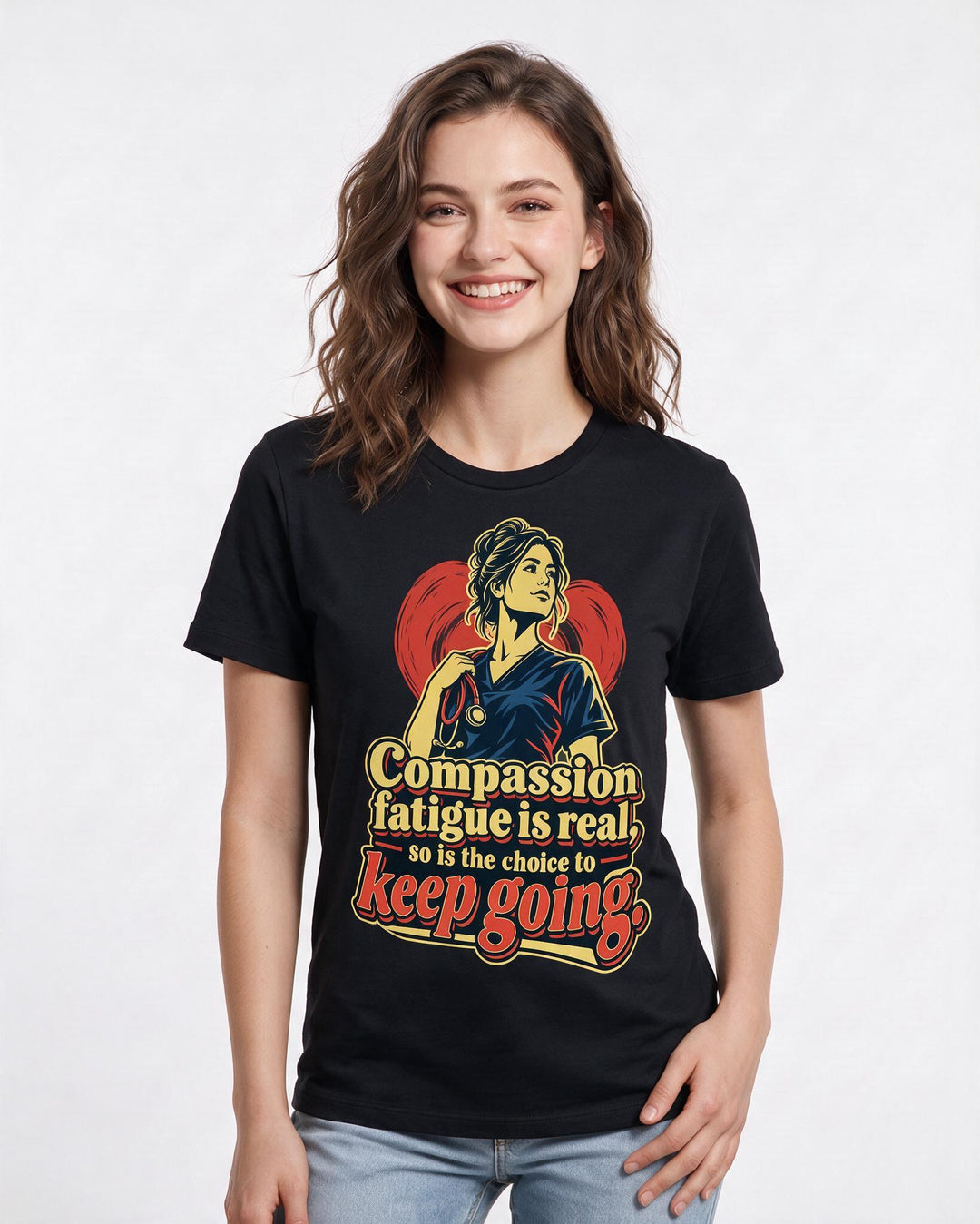 Nurse Black T-Shirt for Women – Nursing Life Graphic Tee product image 1