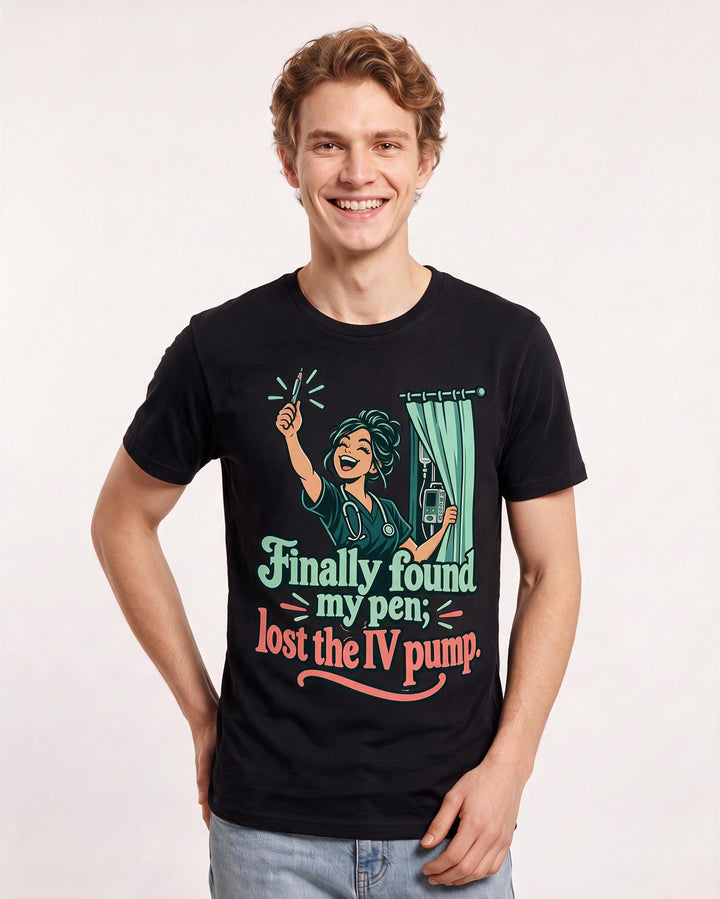 Nurse Black T-Shirt for Men – Nursing Life Graphic Tee product image 1