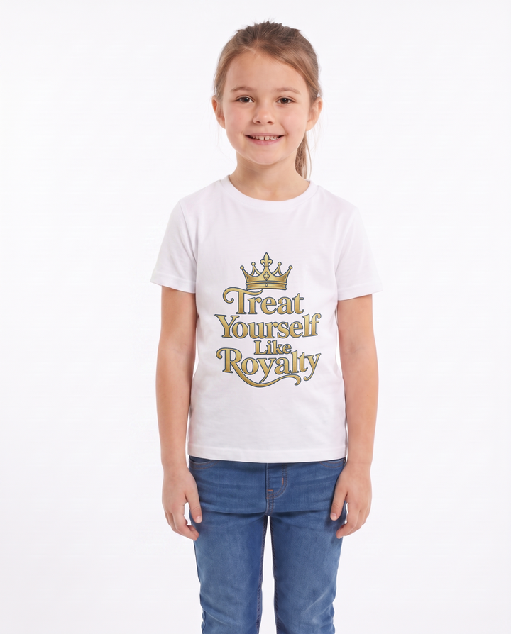 Treat Yourself Like Royalty White T-Shirt mockup 1