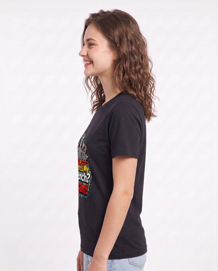 Where's My Wrench? Again! Women's Black T-Shirt product image 3