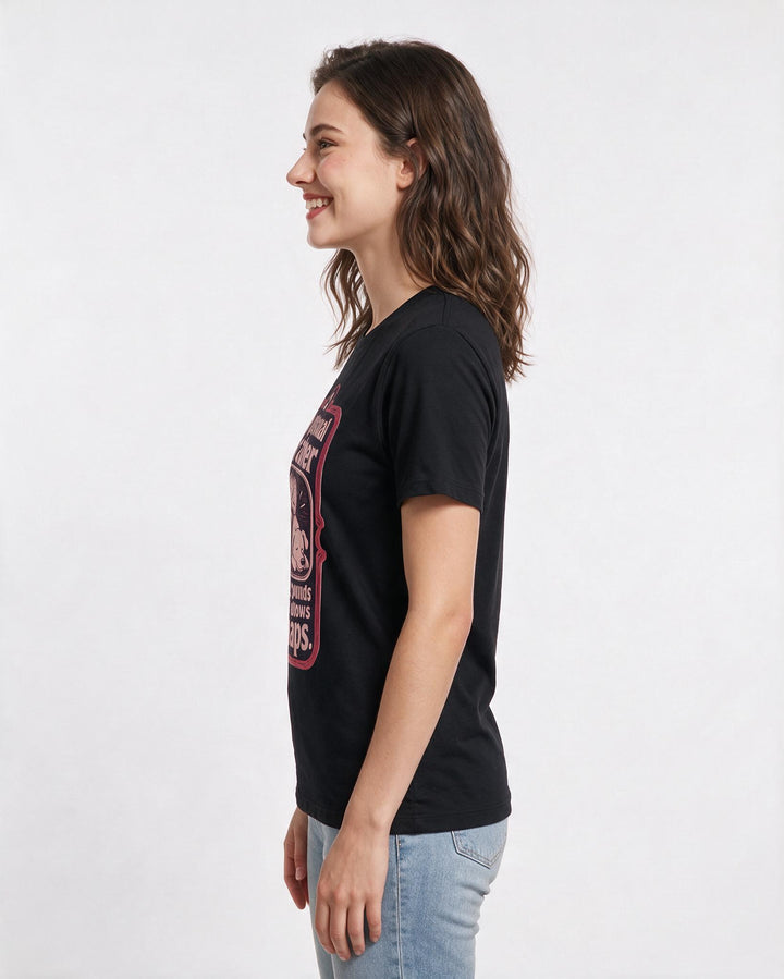 Graphic Women's Black T-Shirt - My personal trainer weighs 12 pounds product image 2