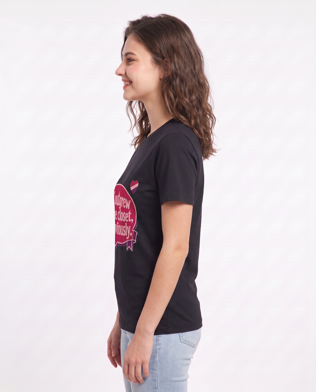 Graphic Women's Black T-Shirt - I outgrew the closet, obviously. product image 2