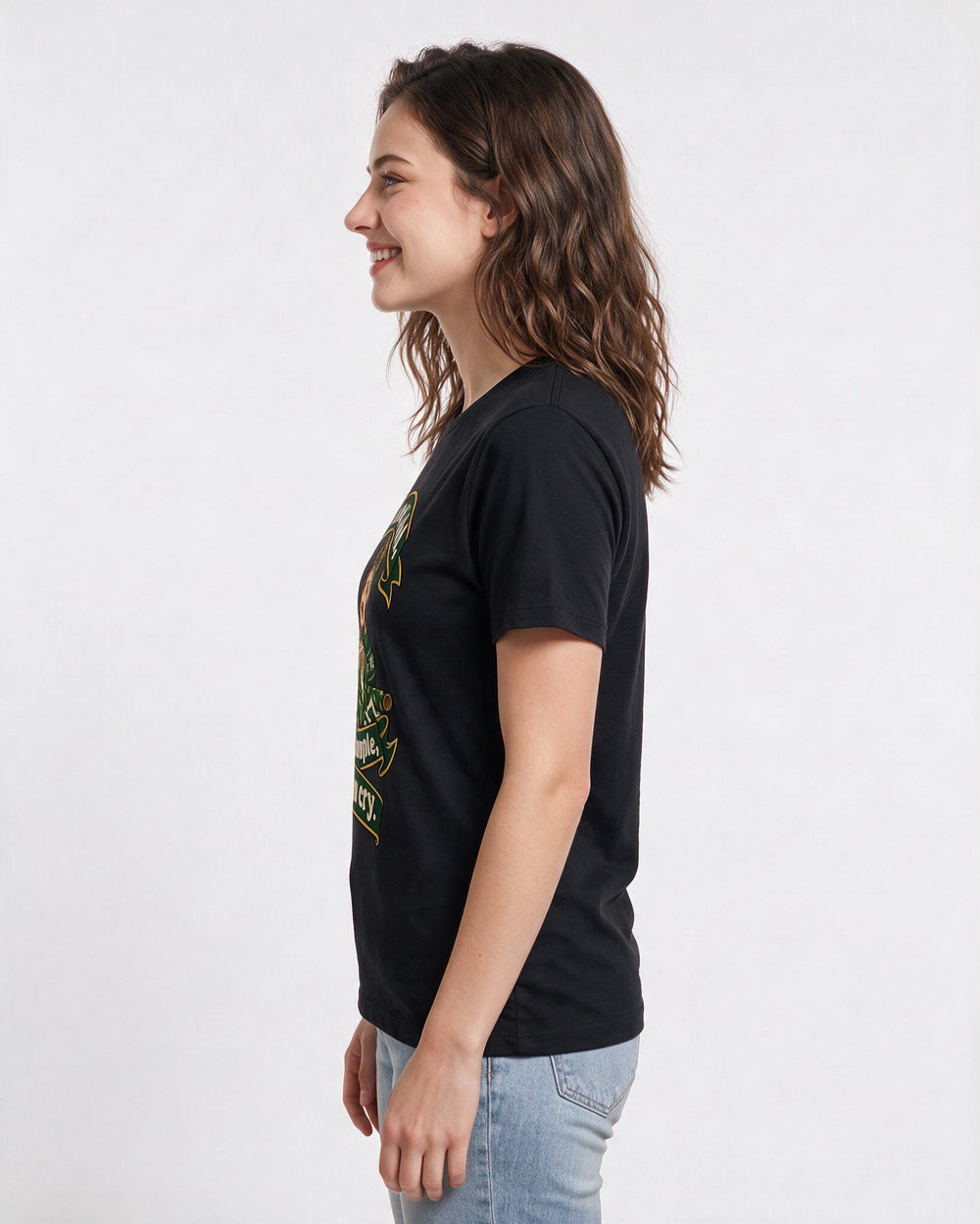 Christmas Black T-Shirt for Women – Holiday Theme Graphic Tee product image 2