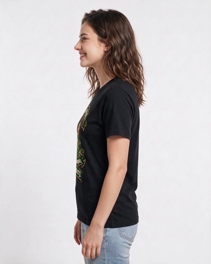 Christmas Black T-Shirt for Women – Holiday Theme Graphic Tee product image 2