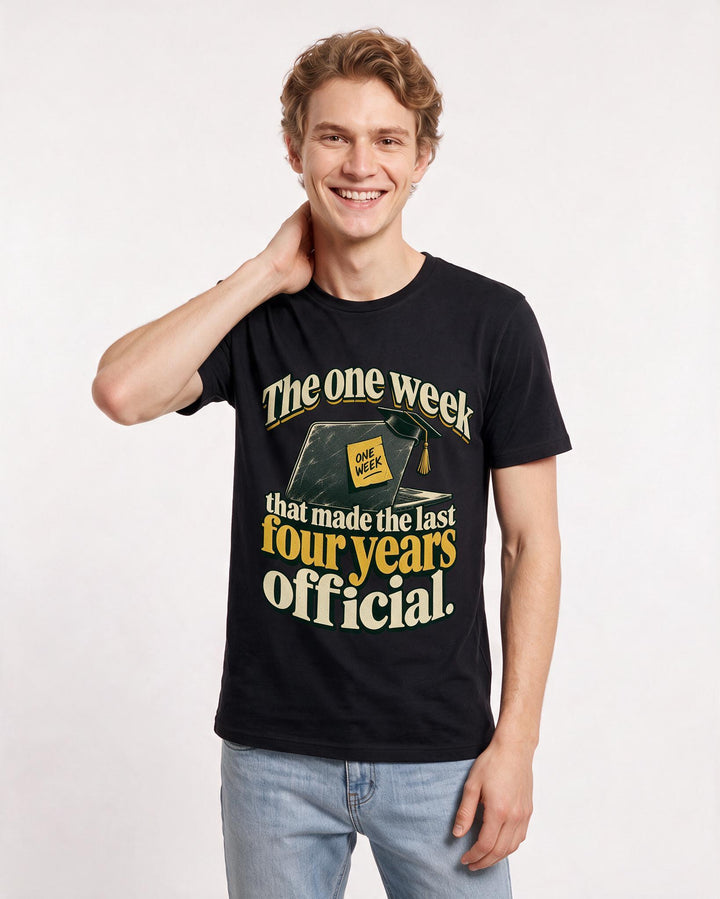 Graduation Black T-Shirt for Men – Everyday Expression Graphic Tee product image 1