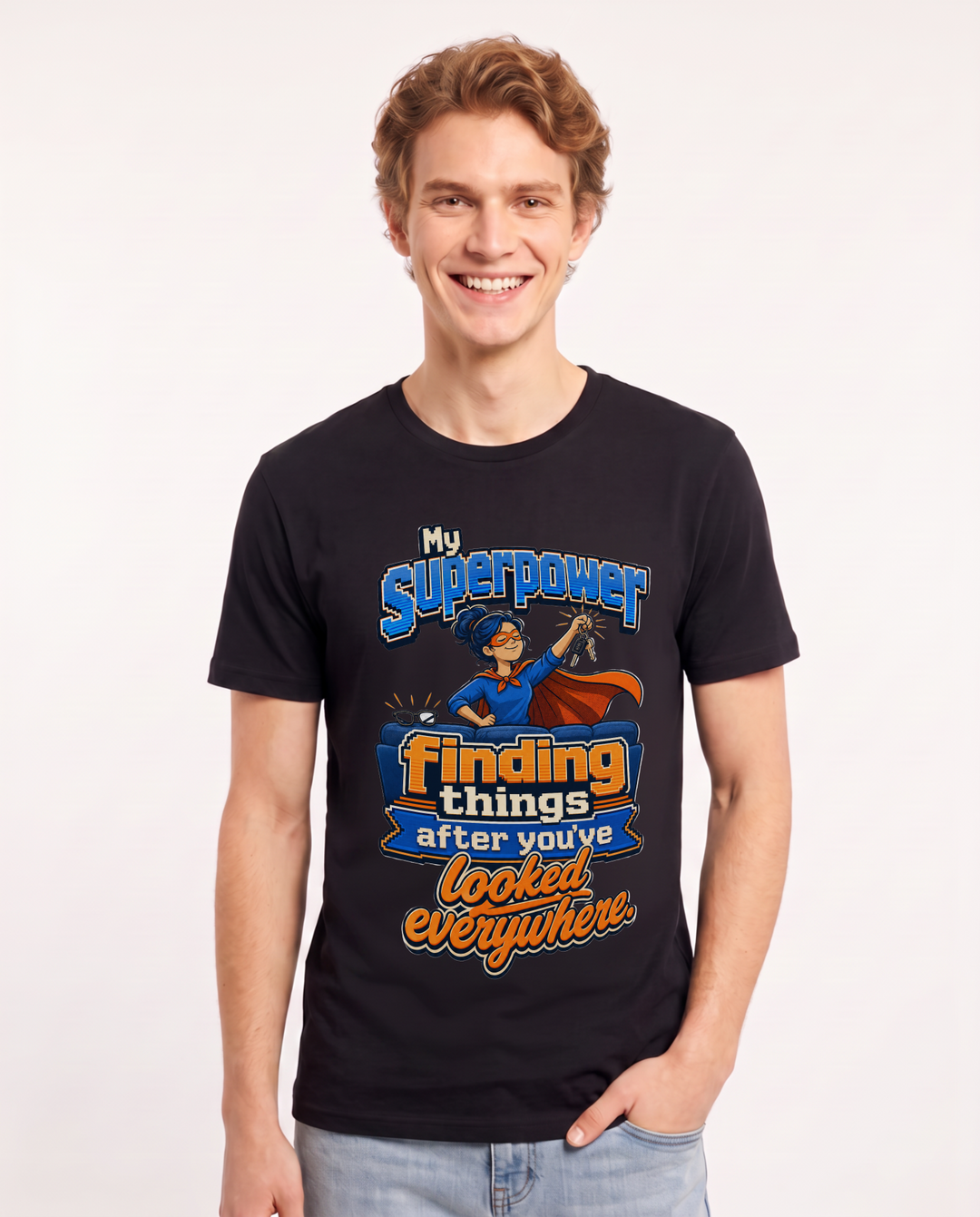 Grandparent Black T-Shirt for Men – Everyday Expression Graphic Tee product image 3