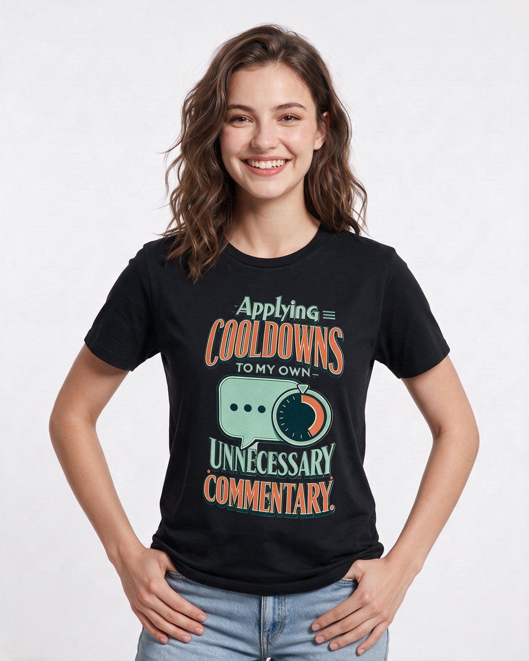 Gaming Women's Black T-Shirt – Applying cooldowns to my own unnecessary commentary. product image 3