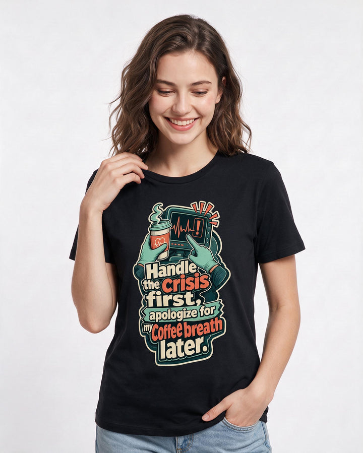 Nurse Black T-Shirt for Women – Nursing Life Graphic Tee product image 3