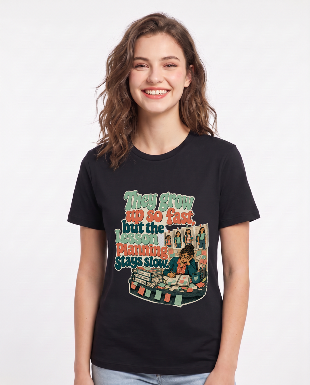 Teacher Black T-Shirt for Women – Everyday Expression Graphic Tee product image 3