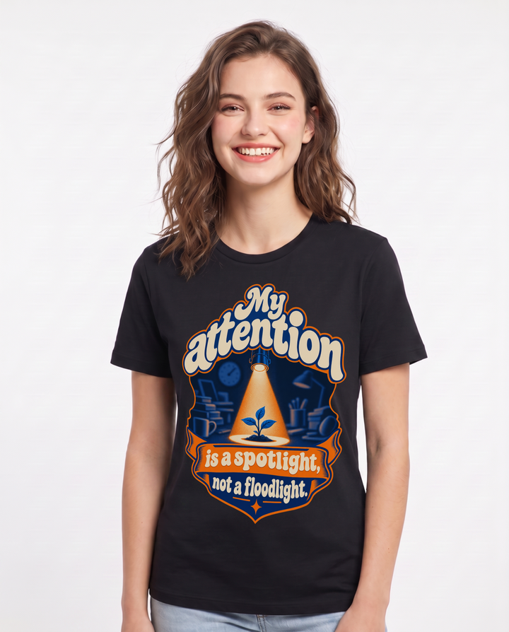 Neurodiversity Black T-Shirt for Women – Everyday Expression Graphic Tee product image 3