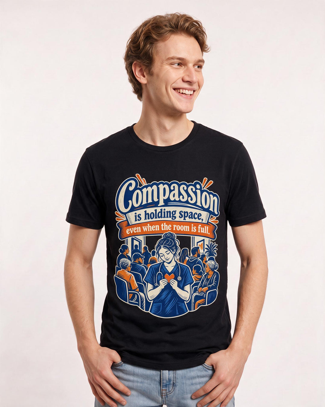 Nurse Black T-Shirt for Men – Nursing Life Graphic Tee product image 1