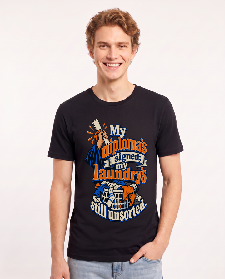 Graduation Black T-Shirt for Men – Everyday Expression Graphic Tee product image 3