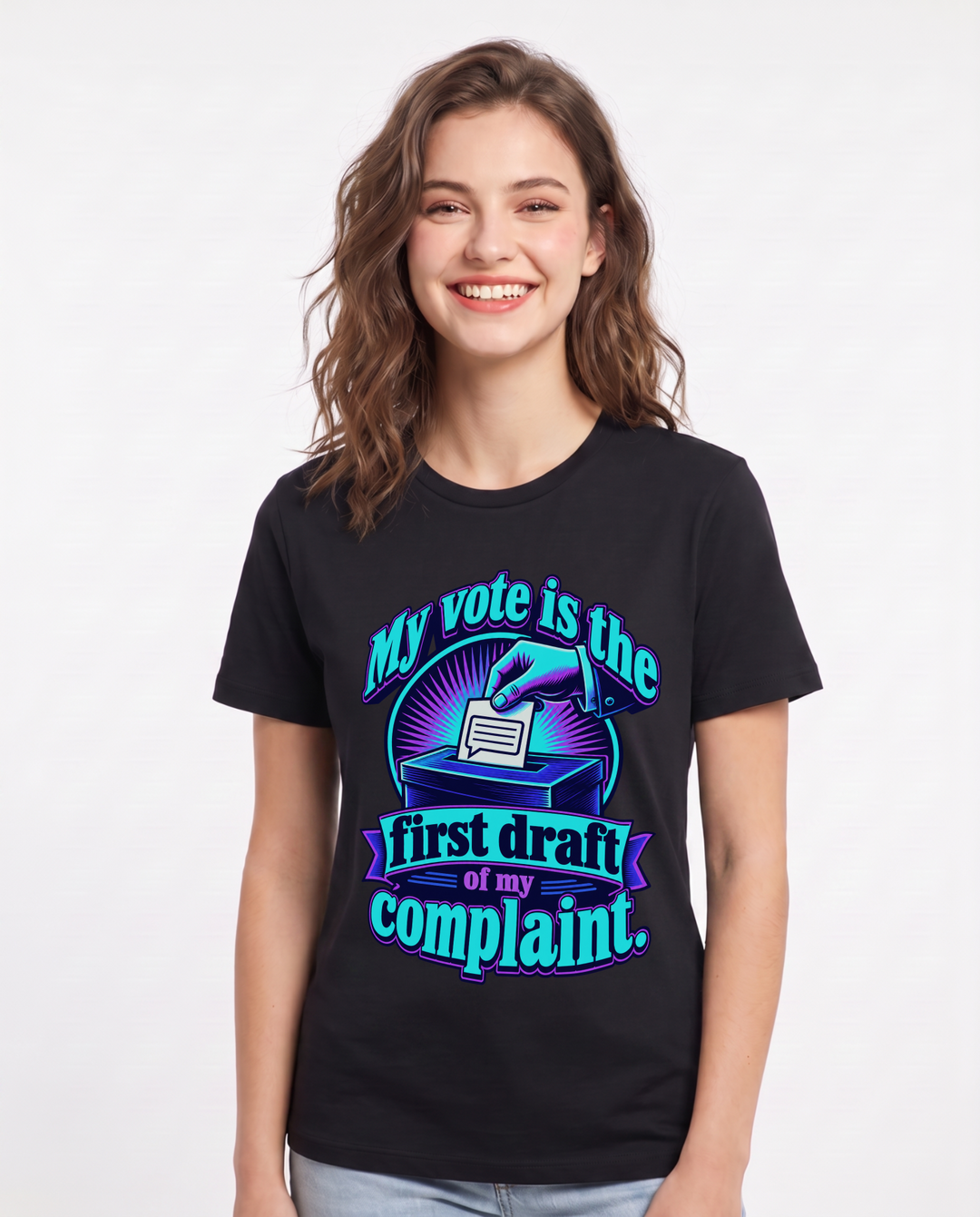 Political Statement Black T-Shirt for Women – Everyday Expression Graphic Tee product image 3