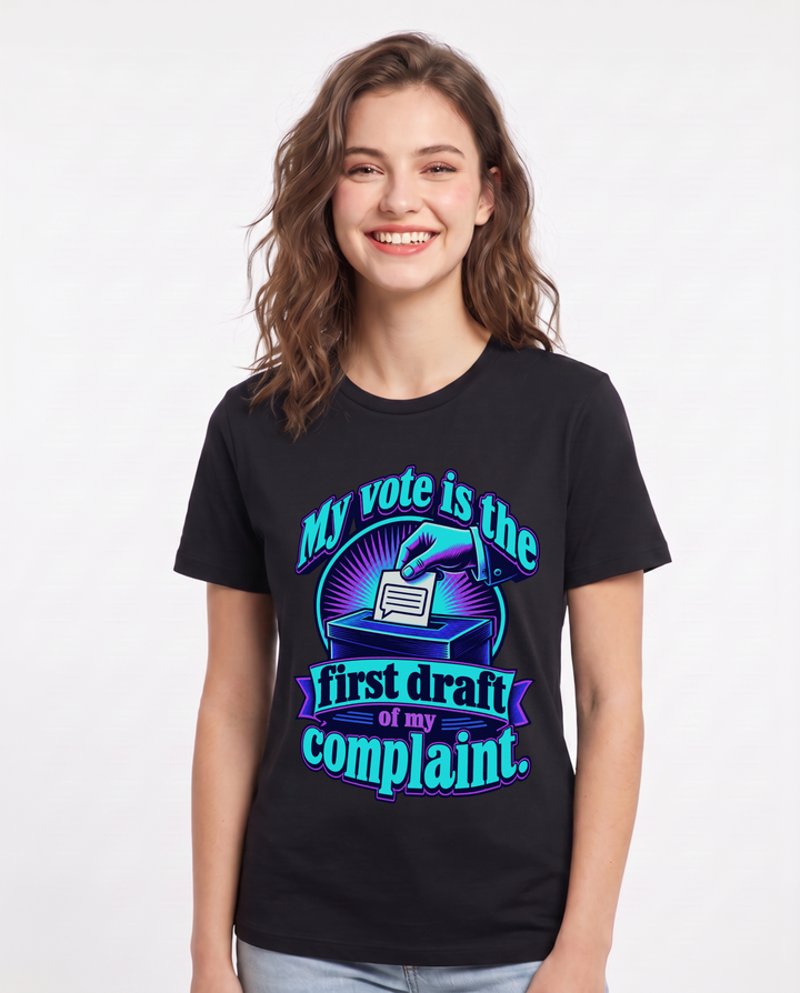 Political Statement Black T-Shirt for Women – Everyday Expression Graphic Tee product image 3